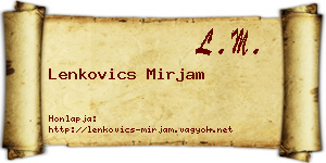 Lenkovics Mirjam névjegykártya